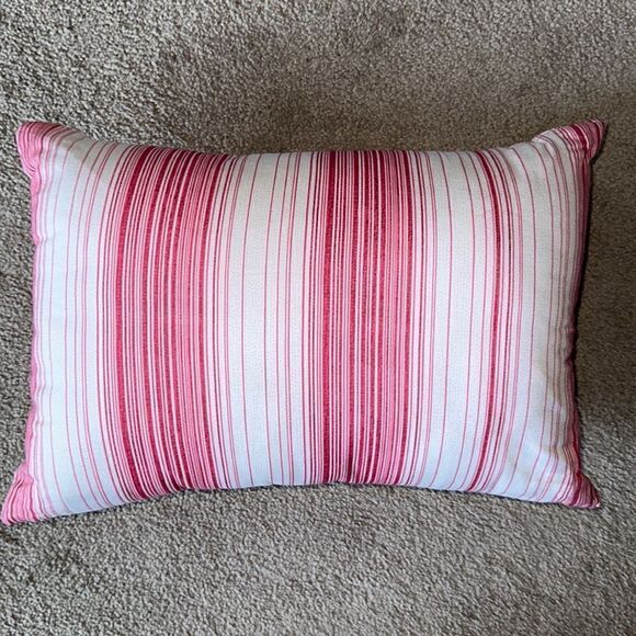 Pink and Red Striped Throw Pillow! - Picture 1 of 3